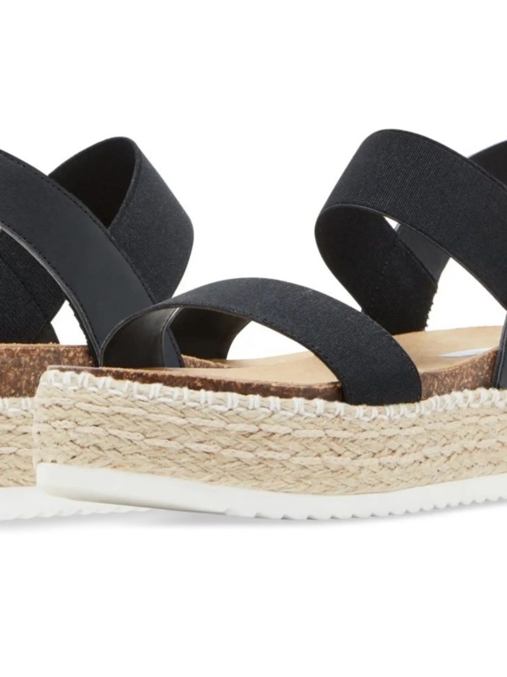 Steve Madden Women’s Black Elastic Strap Platform Sandals Size 5 Retail $74.95